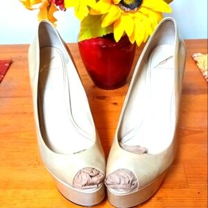 Iridescent Peeptoe Platform Stiletto Heels